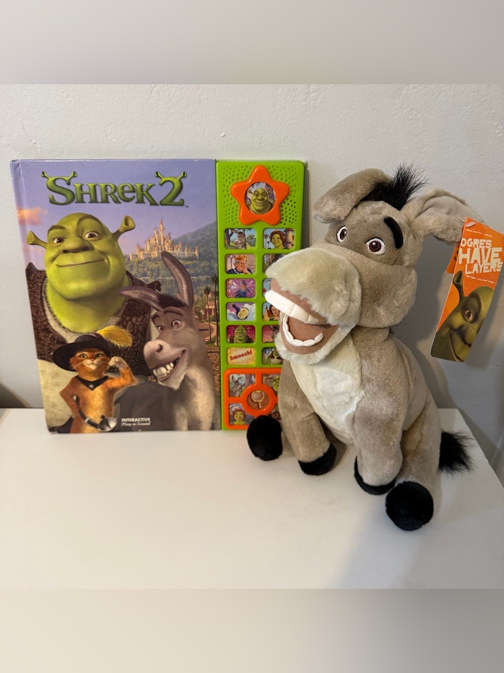 Vintage 2004 Shrek 2 Donkey Plush & Interactive Book